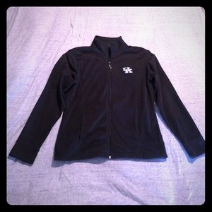 UK Black fleece zip up. Size L